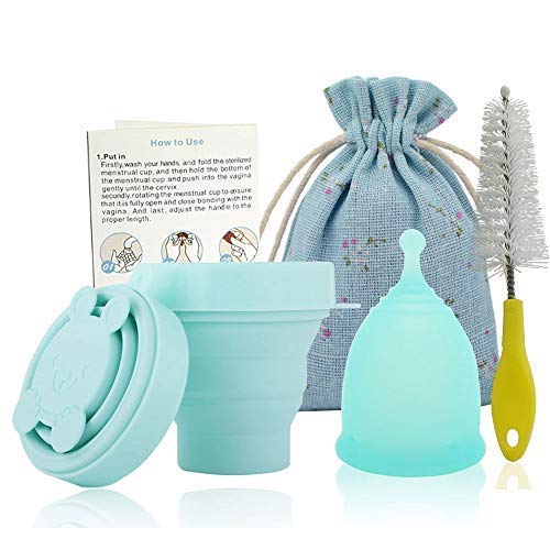 SPEQUIX Women Reusable Female Silicone Menstrual Cup FDA Feminine Period Soft Hygiene Cup w/ 1 Pc Cute Rabbit Sterilized Cup (Large)