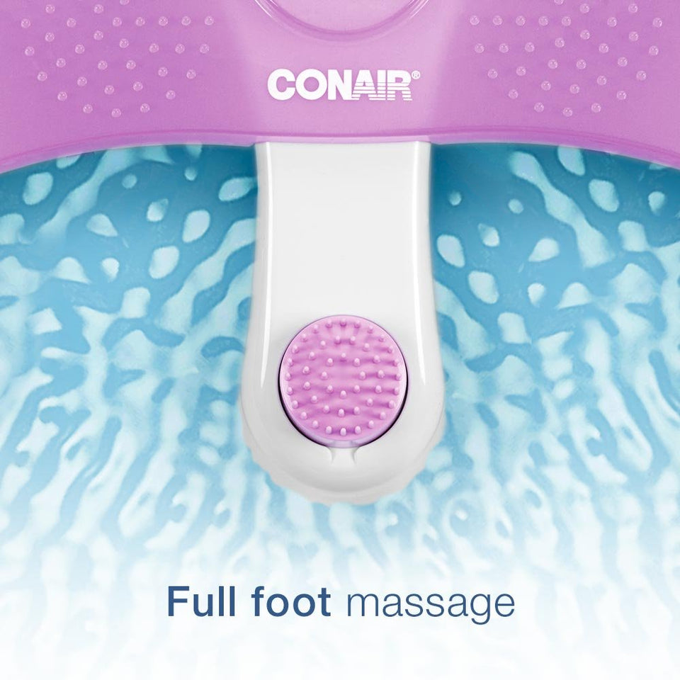 Conair Foot Spa/Pedicure Spa with Soothing Vibration Massage, Lavender/White