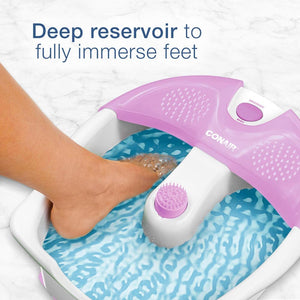 Conair Foot Spa/Pedicure Spa with Soothing Vibration Massage, Lavender/White