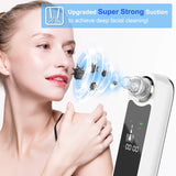 Eunon Blackhead Remover Pore Vacuum - Upgraded Strong Suction Rechargeable Electric Blackheads Removal Tool Pore Cleaner Zit Popper Comedone Acne Pimple Extractor with LCD Dispaly, Unisex