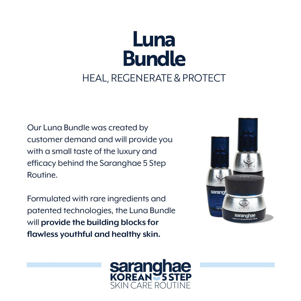 Saranghae Luna Bundle: Deep Radiance Essence + Serum, Firm and Lift Regeneration Cream, Focus Renewal Eye Cream - An Intense Focus On Healing And Repairing