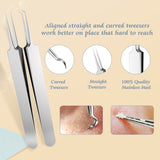 Product Name: BESTOPE 6pcs Blackhead Remover Extractor Tweezers Tool,Comedone Pimple Extractor Acne Zit Popper Blackhead Removal Tools Kit Treatment for Blemish Risk Free Nose Face Skin