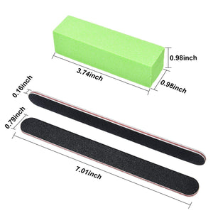 Nail Files and Buffer, TsMADDTs Professional Manicure Tools Kit Rectangular Art Care Buffer Block Tools 100/180 Grit 12Pcs/Pack